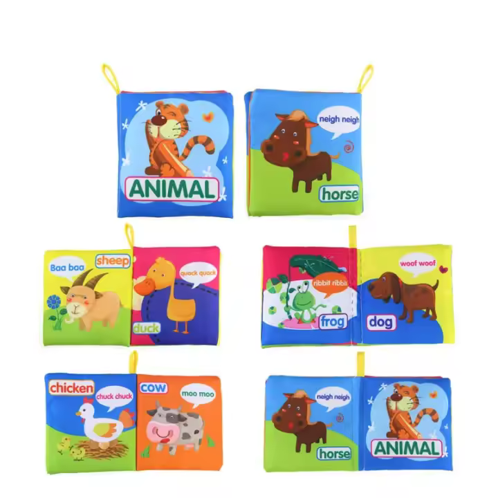 Libros De Tela Suave Para Bebé Con Sonido De Raspadura Libros Quietos Para Infantes Juguetes Educativos De Aprendizaje Temprano Para Recién Nacidos Hasta 12 Meses Juguete De Rattler Para Regalos Para Bebés - 1
