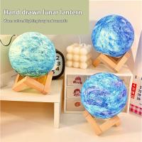 Lámpara Nocturna De Luna Y Planeta Creativa Iluminación Infantil Para Dormitorio Y Sala De Estar Decoración Con Dibujo a Mano - details 7