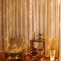 Luz De Techo LED USB Para Dormitorio Decoración De Navidad Guirnalda De Luz Faeira Para Bodas Y Hogar Tamaño 3x3/3*2/3*1 - details 33