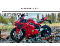 Modelo De Motocicleta V4S Panigale a Escala 1/12 Juguete De Metal Con Sonido Y Luz Regalo De Cumpleaños O Navidad Para Niños Tamaño Aproximado 17.5*6.5*9CM - details 4