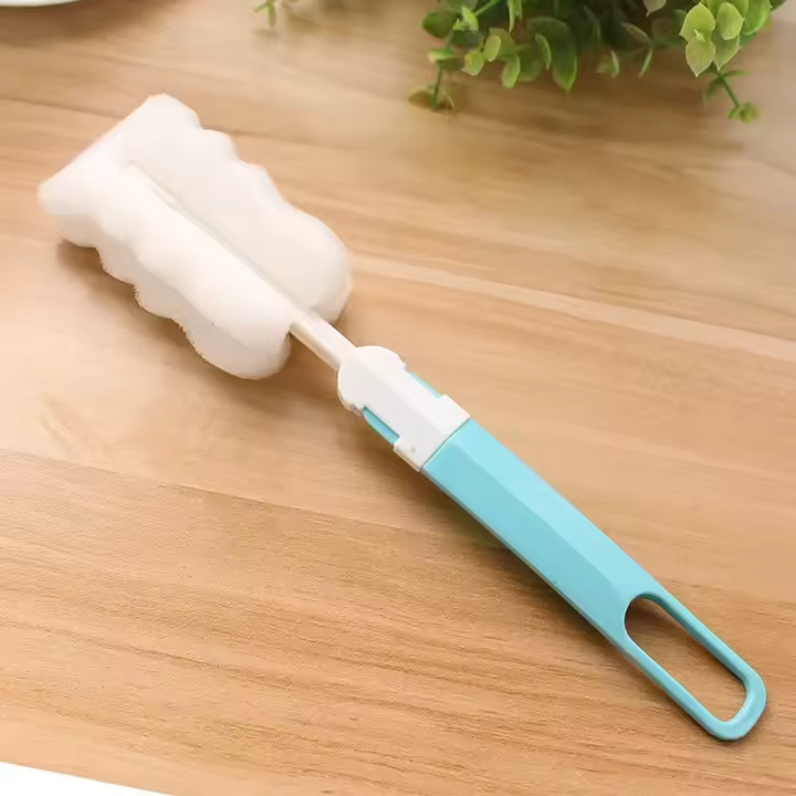 Cepillo De Lactancia Materna Con Mango Largo Y Esponja Suave Desmontable Herramientas De Limpieza De La Cocina Para Botellas De Vidrio Y Agua - 1