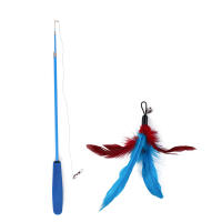 Juguete Interactivo Para Gatos Varita Retráctil Con Pluma Y Campana Entrenamiento Y Ejercicio Para Mascotas De Interior Material Plástico - details 2