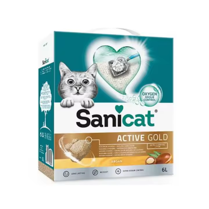 Sanicat Active Gold Arena Para Gatos Aroma Argán 6 L - 1