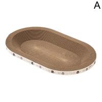 Placa De Rasguño Para Gatos De Cartón Redonda Y Ovalada Con Tazón Nido 5 Capas Para Gatos Domésticos Rasguño Delgada Y Durable - details 1