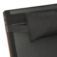 vidaXL Tumbona con cojín textilene y madera maciza de álamo Sillas de Exterior Ideal para jardín, playa, piscina, terraza Tumbona Piscina Tumbonas Playa Tumbonas Jardín Exterior - details 5