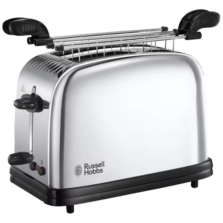 Russell Hobbs Tostador Victory 23310-57 - corto, 2 ranuras, acero inoxidable pulido, especial para sandwich, regulador nivel tueste, función extraelevación, función descongelar/cancelar - 1