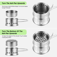 Estufa De Camping Portátil Para Sobrevivencia Quemando Madera Y Alcohol Para Excursiones Al Aire Libre Y BBQs Small Dual Fuel Camp Stove - details 15