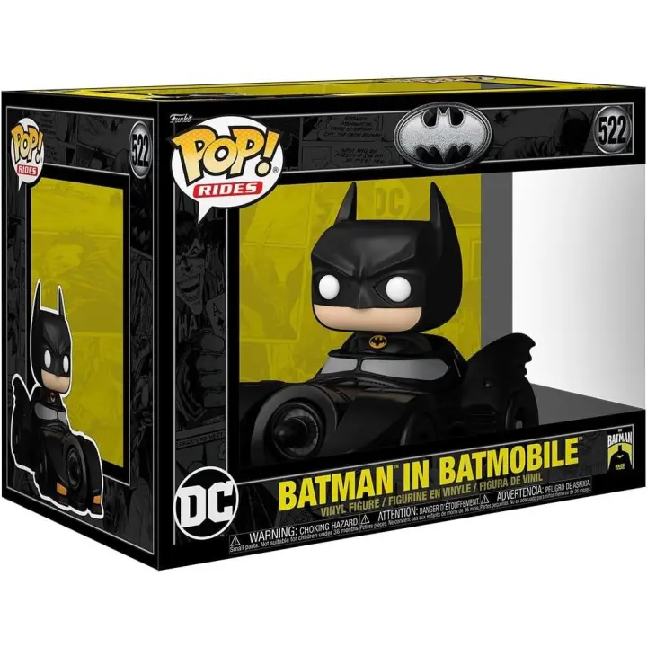 Funko Pop! Rides Deluxe: BM 85th - Batman con Batmobi - Batman 1989 - Figura de colección de vinilo de Batman con su Batmóvil de 1989 - Edición especial de 85 aniversario - 1