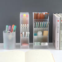 Organizador De Escritorio Para Lápices Y Maquillaje Tipo Inserción Oblicua Caja De Almacenamiento Para Pinceles Y Suministros De Oficina Material PP - details 2