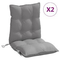 vidaXL Cojines de silla de respaldo bajo 2 uds Color Gris,  Crema,  Beige y mas Cojín Decorativo de Asiento Cojines de muebles de salon - details 2