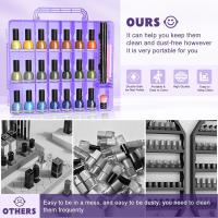 Organizador Portátil De Esmaltes De Uñas Con Doble Lado Y 6 Divisores Ajustables Almacenamiento Para 48 Botellas Transparente - details 23