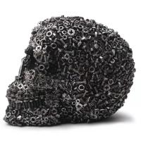 Estatua Decorativa De Calavera Con Engranajes En Resina Estilo Mecánico Adorno Artístico Para El Hogar Y Decoración De Halloween - details 1