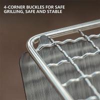 Barbacoa De Acero Inoxidable Multi-Funcional Para Camping Con Soporte De Horno Y Malla De Combustible Para Tiendas De Alimentos Calientes - details 2