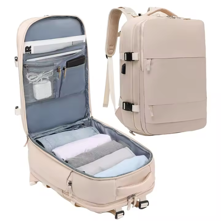 Mochila de Viaje para Cabina de Avión 45x36x20 para Vueling, EasyJet, Ryanair | Equipaje de Mano Impermeable y Espaciosa con Compartimento para Zapatos y Puerto USB | Mochila Antirrobo Multifuncional para Viajes y Escapadas ( 2210-002 TOP 2499 ) SO - 1