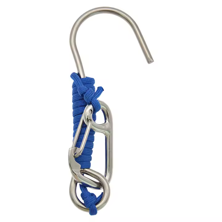 Gancho De Reefs Para Buceo 120cm Cuerda De Espiral De Acero Inoxidable Gancho Doble Para Actividades Acuáticas Y Buceo - 1