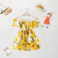 Vestido De Verano Para Bebé Niña Con Estampado Completo Hombros Descubiertos Malla Lace Vestido De Princesa Playa Chifón Vestido Para Niñas De 0 a 3 Años - details 4