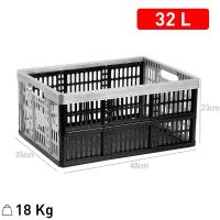 ZYLX SHOPPING - Caja de Almacenaje Plegable 32L PlasticForte – Organizador Resistente y Portátil para Hogar, Compras, Ropa y Juguetes – 4 Colores - details 2