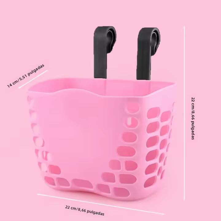 Cesta De Almacenamiento Para Bicicleta Infantil Organizador De Manillar Para Ciclismo Con Gancho Para Patineta Material Plástico - 1