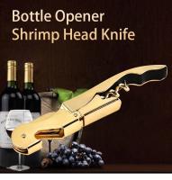 Abrepuertas Multifuncional Dorado Con Doble Bisagra Para Vino Herramienta De Oficina Y Cocina Abrebotellas De Acero Inoxidable - details 0