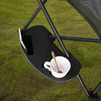 Mesa De Silla Clip on Con Ranura Para Móvil Multifuncional Para Jardín Patio Piscina Silla De Lounging Material ABS Negro - details 1