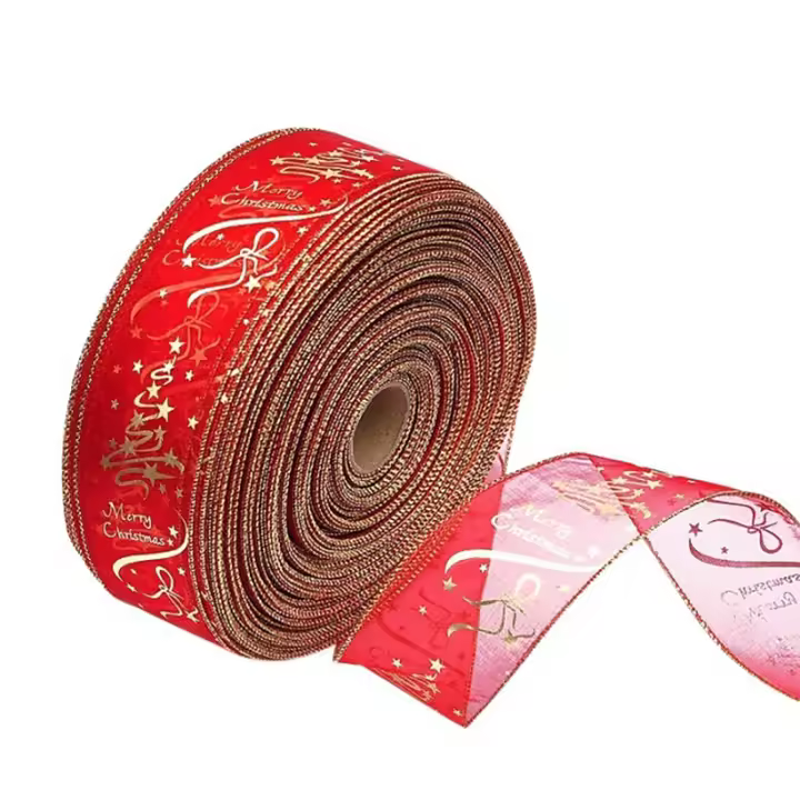 Cinta De Seda Para Navidad 2M X 63mm Organza Natural Para Manualidades Regalos Bodas Artesanía Decoración Ropa Y Vestimenta - 1