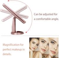 Espejo de Maquillaje con LED, Iluminado Espejo de Mesa Luz con Ampliación 1X / 2X / 3X Plegable Espejo de la Vanidad Rotación 180° Pantalla Táctil Espejo Cosmético para Hombre y Mujer - details 3