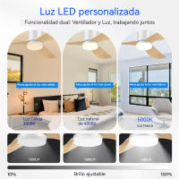 Ventilador de techo WOOX 2 en 1 con motor DC de cobre silencioso, luz LED de 86 cm (34") que cuida la vista, control remoto, 45 W, 6 velocidades, función de temporizador/inversión/memoria. Ideal para dormir o estudiar en casa - details 3