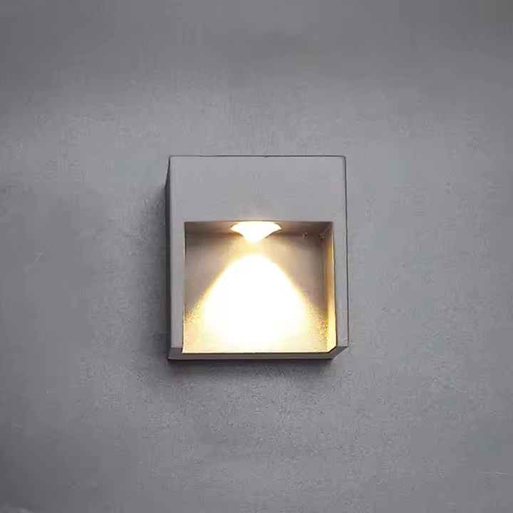 Aplique de Pared Exterior 658 - 3 W - 3000 K- Aluminio - IP65 - AZABAK - 1