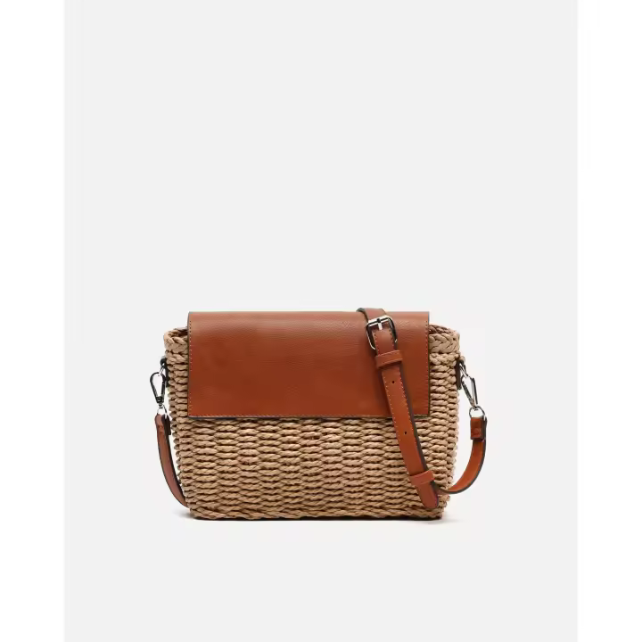 Misako Kena bolso bandolera efecto rafia con solapa Raffia / Playa - 1
