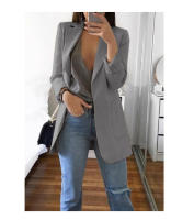 Chaqueta De Mujer Estilo Europeo Y Americano Casual Polo Cuello Redondo Ajustada Para Primavera Y Otoño 2024 Polyester Cotton - details 23