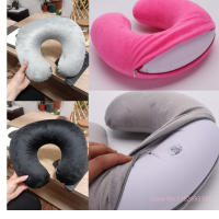Cojín De Viaje En Forma De U INS Estilo Con Diseño De Rana Fresa Arcoíris Cojín Para El Cuello De Adultos Accesorios De Viaje Inflable Para Coche - details 9
