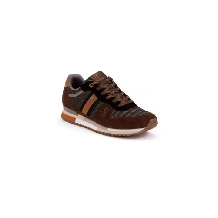 YUMAS Yakarta Zapatilla sneaker casual Marrón hombre Piel serraje y Textil - Elegante, Cómoda y Combinable - 1