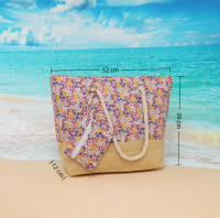 EILV - Bolso de Playa con Estampado Floral y Neceser a Juego – Base de Yute - details 1