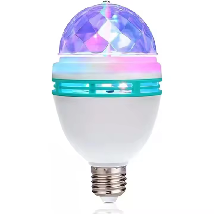 Bombilla de discoteca E27, lámpara giratoria para fiesta, luz RGB, bombilla LED estroboscópica, bombilla de discoteca para discoteca, cumpleaños - 1