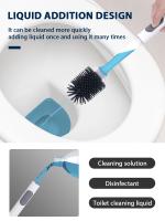 Cepillo de inodoro de silicona con PULVERIZADOR DE AGUA, mango largo de 40cm, recargable, TPR, accesorios de limpieza de baño montados en la pared - details 2