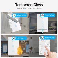 Interruptor Táctil Inteligente WiFi Tuya 1Pared 2Maneras Panel De Vidrio Para Alexa Google Home Smart Life Interruptores De Pared Para Escaleras - details 5