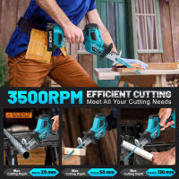 Sierra recíproca sin escobillas de 3600w y 12000spm, motosierra inalámbrica, herramientas de corte de madera con hoja de sierra para batería de 21V y 18V - details 0
