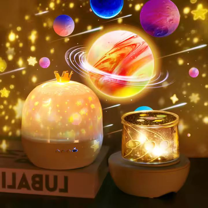 Luz De Proyección De Galaxia Corona Noche Estelar Luz De Ambiente Cumpleaños Control Remoto Rotatoria LED Para Dormitorio - 1