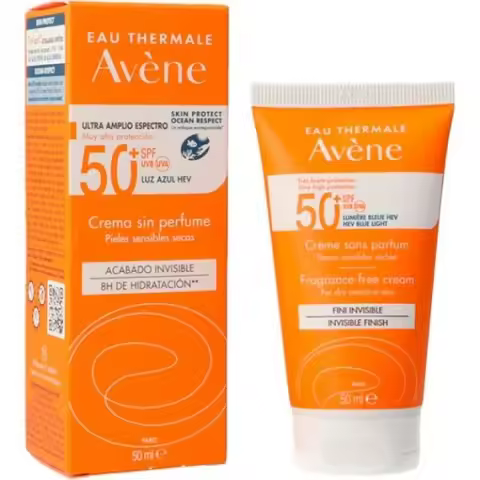 Avène Protector Solar Facial Toque Seco SPF50+ acabado invisible 50ml - Textura Ligera y Tacto Seco - 1