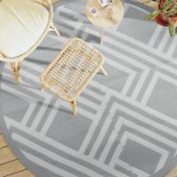 vidaXL Alfombra de exterior ARAKIL bebe Ø200 cm PP en color Azul bebé/Diseño cuadrado/Azul y más - details 8