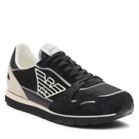 Emporio Armani Zapatillas Zapatos Hombre Azul Negro X4X537 XN730 T409 - details 4