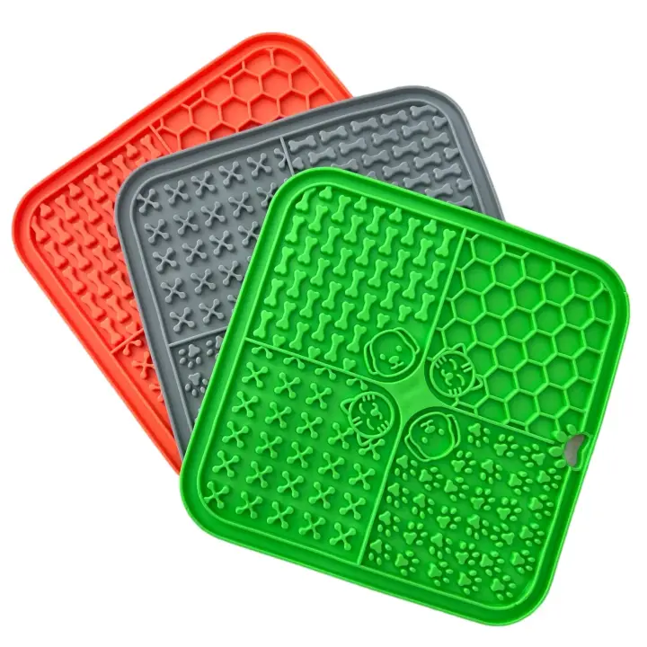 Tapete para lamer para perros,Colores al azar Tapete de silicona para alimentación de perros,Tapetes para comer para perros para aliviar la ansiedad y el aburrimiento, fuerte succión para un fácil aseo, Entretenimiento de perros - 1