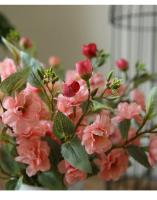 Arreglo De Flores Artificiales De Cerezo Para Boda Decoración De Mesa En Casa Estilo Bouquet De Flores De Seda Blanco Champán Rosa Claro Rosa - details 12