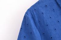 Vestido Corto Para Mujer Con Cinturón Y Bordado De Encaje Francesa Versátil Y Moda De Vacaciones Estilo Playa Manga Corta - details 9