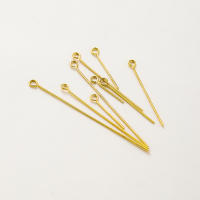 100pcs Alfileres De Cabeza Redonda Pintados De Oro 14K 18K 16-50mm Para Fabricación De Joyas Encuentros De Metal De Cobre Planos Con Ojo Suministros Para DIY - details 18
