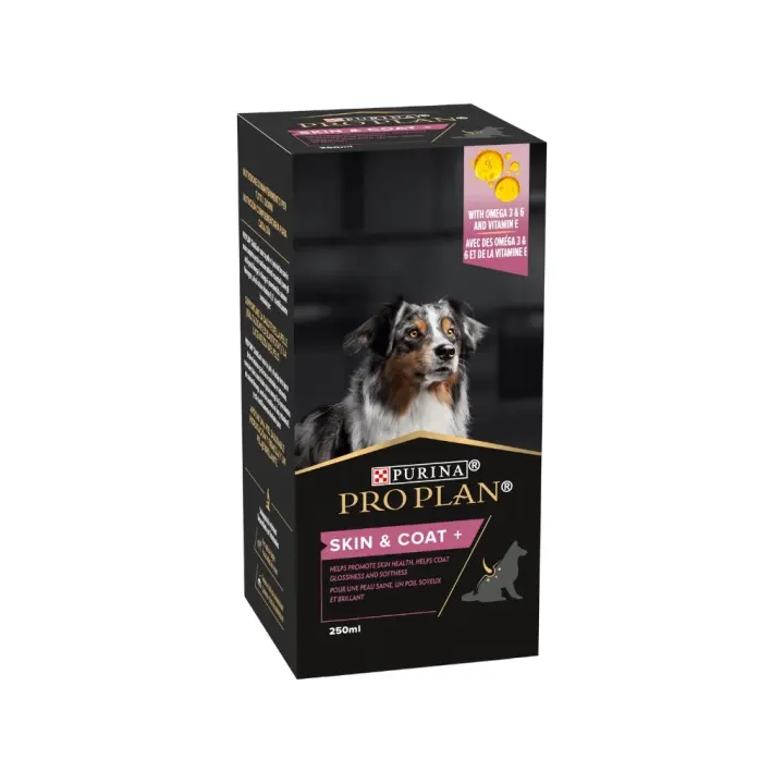 PRO PLAN - OTC Skin & Coat+ (250 ml) - Suplemento para Perros que Favorece la Salud de la Piel y el Pelaje - 1