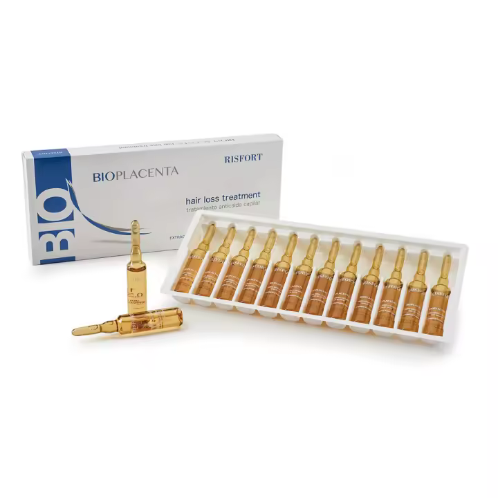Tratamiento Anticaída Risfort - 12 Ampollas con Extracto de Placenta Vegetal y Proteínas de Soja - 1