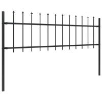 vidaXL Valla de jardín con puntas de lanza acero negro Altura 0,6 m Longitud 1.7 m,  3.4 m,  5.1 m y mas Perfecta para plantas y animales, múltiples usos malla para ventilación, seguridad, ventana, jardín - details 5