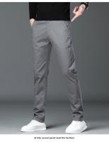 Pantalones Casuales Para Hombre Otoño 97% Algodón Elásticos Rectos Negocios Males Ropa Pantalones Caqui Rojo Royal - details 8