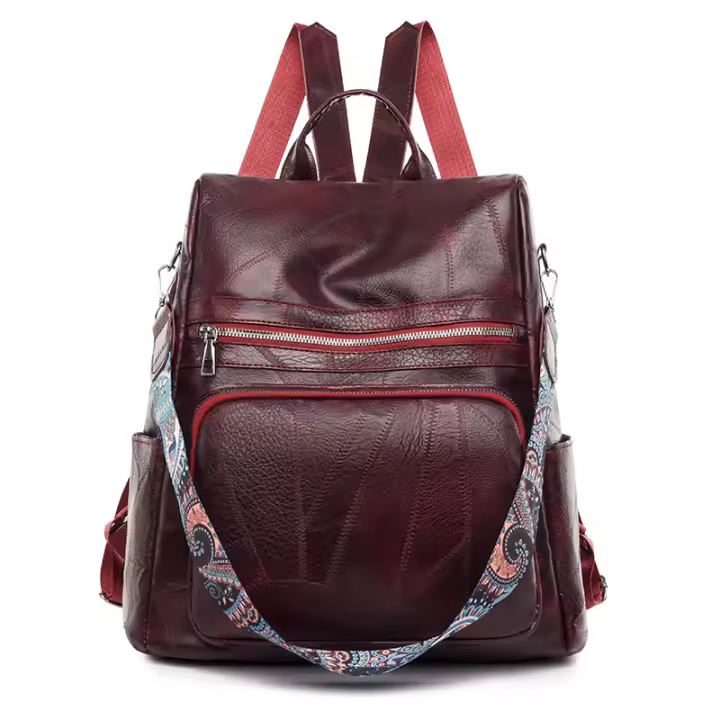 Mochila Vintage 3-en-1 Para Mujer Bolso De Hombro De Cuero Suave Bolsa De Viaje Para Damas Lujo Bolsa Para Niñas - 1